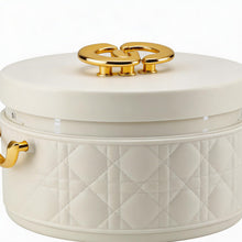 Modern Stylish White & Gold Insulated Casserole Bowls - 3 PCS (1.0L / 2.5L / 4.0L)