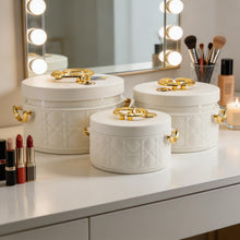 Modern Stylish White & Gold Insulated Casserole Bowls - 3 PCS (1.0L / 2.5L / 4.0L)