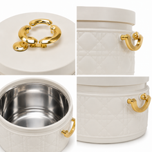 Modern Stylish White & Gold Insulated Casserole Bowls - 3 PCS (1.0L / 2.5L / 4.0L)