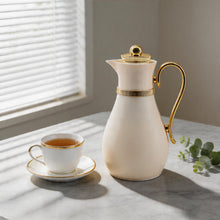 Luxury Insulated Arabic Coffee Carafe - White-Gold Finish