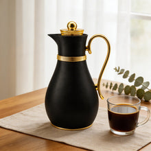 Luxury Insulated Arabic Coffee Carafe - Black-Gold Finish