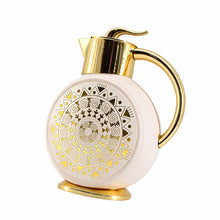 Majlis Mosaic Round Vacuum Jug Flask White & Gold 1L
