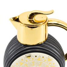 Majlis Mosaic Round Vacuum Jug Flask Black & Gold 1L