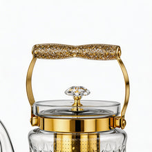 Premium Glass Teapot with Gold Accents & Stainless Steel Infuser - 1.0L