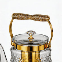 Premium Glass Teapot with Gold Accents & Stainless Steel Infuser - 1.2L