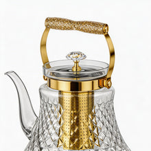 Premium Glass Teapot with Gold Accents & Stainless Steel Infuser - 1.5L