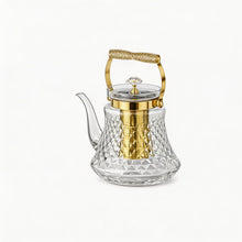 Premium Glass Teapot with Gold Accents & Stainless Steel Infuser - 1.5L