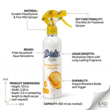 Frida Aqua Sensations Air Freshener Spray 460ML – Mango Papaya Tropical Scent