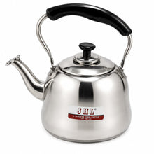 4L Stainless Steel Kettle with Black Carry Handle & Hinged Spout Cover – Silver