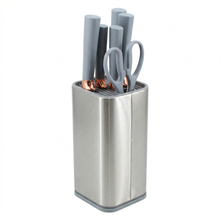 Gray Silicone Kitchen Utensil Set with Stainless Steel Holder