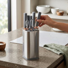 Gray Silicone Kitchen Utensil Set with Stainless Steel Holder