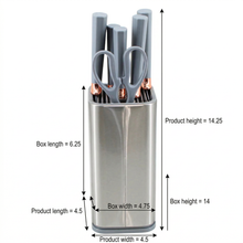 Gray Silicone Kitchen Utensil Set with Stainless Steel Holder