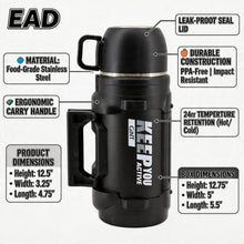 Mountain Mate Steel Thermal Insulated Sports Bottle Black 1.6L