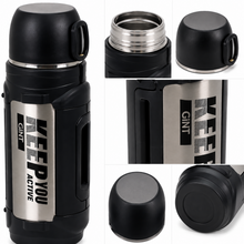 Mountain Mate Steel Thermal Insulated Sports Bottle Silver 2.0L