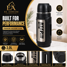 Mountain Mate Steel Thermal Insulated Sports Bottle Silver 2.0L