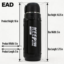 Mountain Mate Steel Thermal Insulated Sports Bottle Black 2.5L