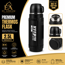 Mountain Mate Steel Thermal Insulated Sports Bottle Black 2.5L