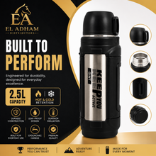 Mountain Mate Steel Thermal Insulated Sports Bottle Silver 2.5L