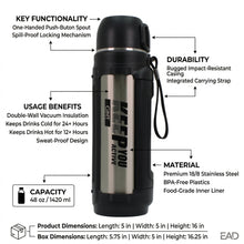 Mountain Mate Steel Thermal Insulated Sports Bottle Silver 2.5L