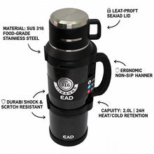 Mountain Mate Steel Thermal Insulated Sports Bottle Black 4.2L