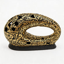 Modern Arabic Calligraphy Incense Burner (Bakhoor / Oud Holder) - Black Gold