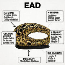 Modern Arabic Calligraphy Incense Burner (Bakhoor / Oud Holder) - Black Gold