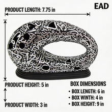 Modern Arabic Calligraphy Incense Burner (Bakhoor / Oud Holder) - Black Silver