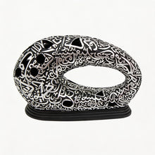 Modern Arabic Calligraphy Incense Burner (Bakhoor / Oud Holder) - Black Silver