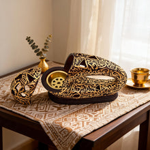 Modern Arabic Calligraphy Incense Burner (Bakhoor / Oud Holder) - Brown Gold