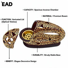 Modern Arabic Calligraphy Incense Burner (Bakhoor / Oud Holder) - Brown Gold