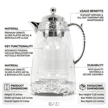Gilded Classic Clear Thermal Flask Silver 1L