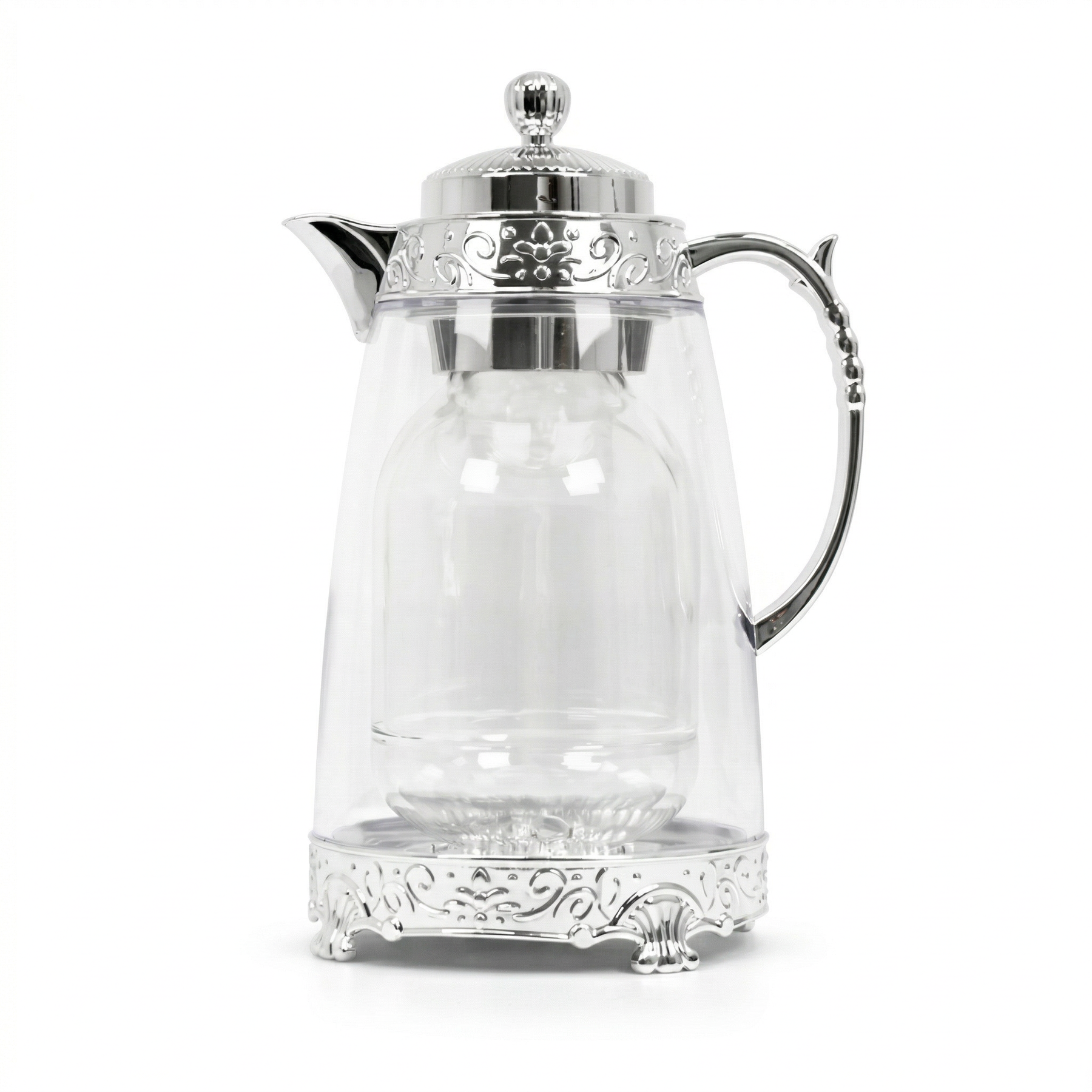 Gilded Classic Clear Thermal Flask Silver 1L