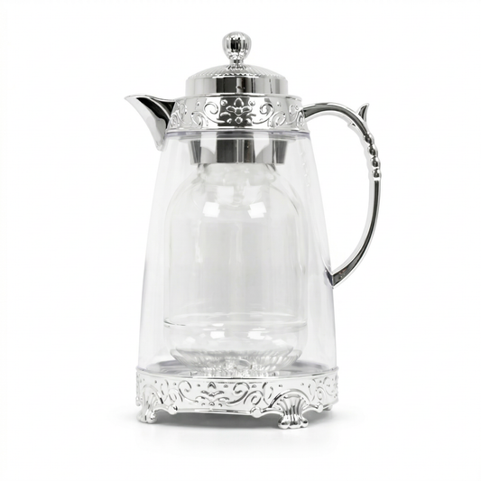 Gilded Classic Clear Thermal Flask Silver 1L