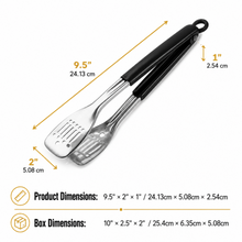 2-in-1 Serving Salad Tong - Black - 9.5"