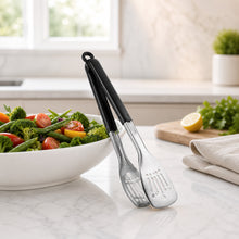 2-in-1 Serving Salad Tong - Black - 11.5"