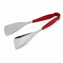 9.5-Inch Stainless Steel Kitchen Tongs with Red Grip Handle