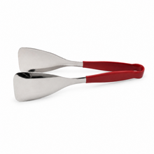 9.5-Inch Stainless Steel Kitchen Tongs with Red Grip Handle