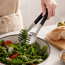 Professional Stainless Steel Pasta Server - Black Ergonomic Handle