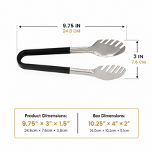 Professional Stainless Steel Pasta Server - Black Ergonomic Handle
