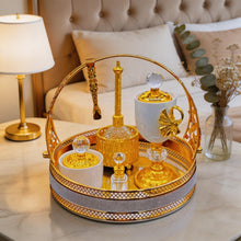 Luxury Black and Gold Incense Burner with Crystal Accents