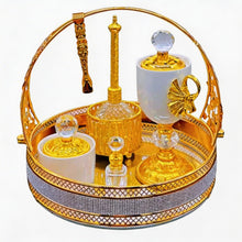 Luxury Black and Gold Incense Burner with Crystal Accents