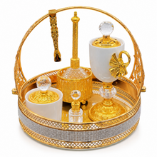 Luxury Black and Gold Incense Burner with Crystal Accents