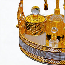 Luxury White and Gold Incense Burner with Crystal Accents