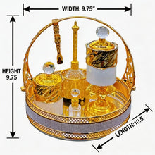 Luxury White and Gold Incense Burner with Crystal Accents