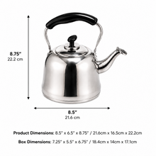 2L Stainless Steel Kettle with Black Handle