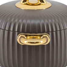 Premium Dark Gray Insulated Casserole Set with Gold Handles - 1L, 2L & 3.5L