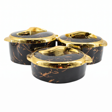 Luxury Black & Gold Insulated Casserole 1.5/2/2.5L- 6 Set