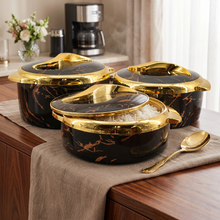 Luxury Black & Gold Insulated Casserole 1.5/2/2.5L- 6 Set