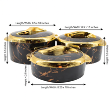 Luxury Black & Gold Insulated Casserole 1.5/2/2.5L- 6 Set