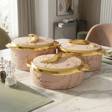 Luxury Sand & Gold Insulated Casserole 1.5/2/2.5L- 6 Set